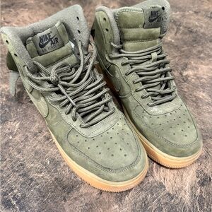 Nike Olive High Tops with Gum Soles